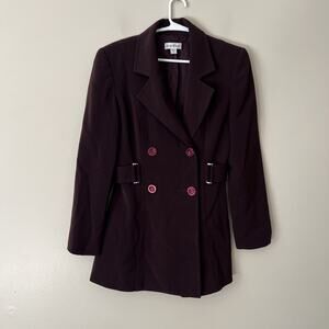 Bebe Maroon Short Trench Coat Vintage Women’s Size 2